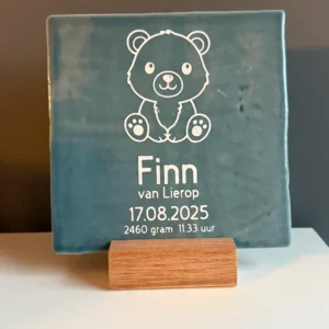 Tegeltje geboortekaartje kraamcadeau