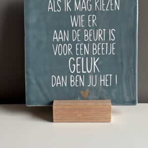 Tegeltje met tekst