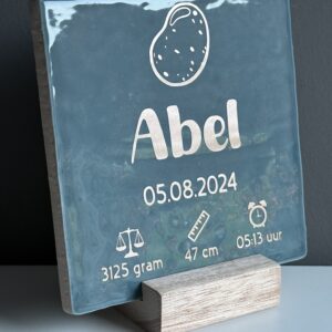 Tegeltje geboortekaartje kraamcadeau