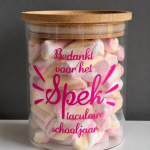 Bedankt voor het spektaculaire schooljaar- gevulde snoeppot 800 ml