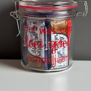 het was een loei goei schooljaar- gevulde snoeppot 250 ml